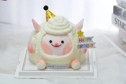 DongDong羊 （帽子/蜡烛随机色）6英寸 可可爱爱没烦恼，又是元气满满的一天～纯动物奶油芒果+布丁  羊的毛是白巧克力，毛绒质感 商品图0