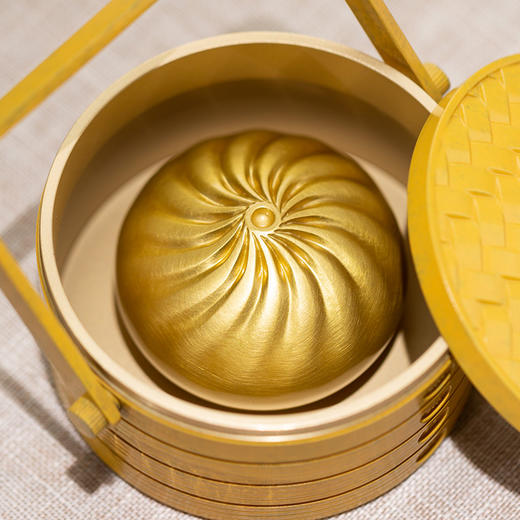 朱炳仁铜 少爷同款蒸蒸日上小福包桌面书房装饰品包子摆件成功包 商品图4