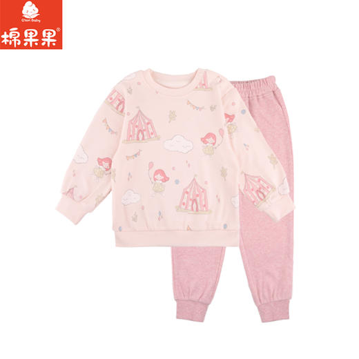 棉果果秋季新品有机棉纱5A抗菌女童外出套头套装M321302424503 商品图1