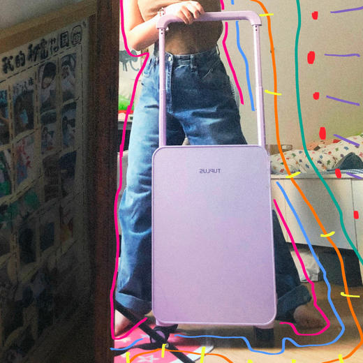 【出行好物丨途加 平衡经典20/24寸中置宽拉杆行李箱】宽拉杆不占用内部空间，科学散力推行更省力，不用分正反两面都可以推，轻量化分区收纳，再多行李不怕乱 商品图6