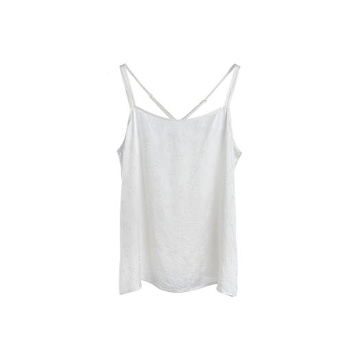 绽放旅行女装510朵【黑白灰系列】桑蚕丝暗提花后背交叉优雅吊带 商品图4