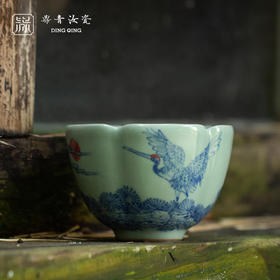问鼎鼎青青花报春杯（红日松鹤）（缺货）