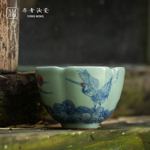 问鼎鼎青青花报春杯（红日松鹤）（缺货） 商品图0
