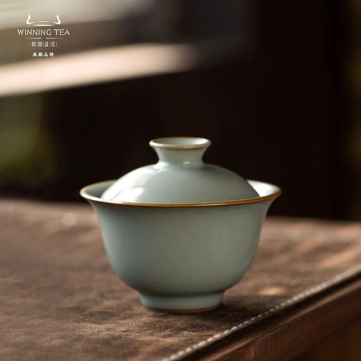 问鼎汝瓷鼎峰系列天青酌泉二才盖碗 商品图0