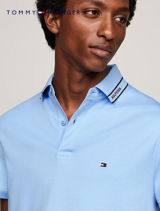 TOMMY 短袖POLO衫男  MW35612-C1Z 天蓝色. 商品图3