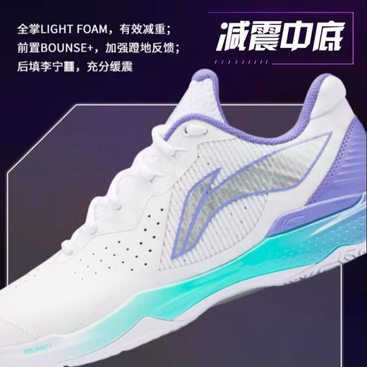 【双11大促进行中】李宁（LI-NING）羽毛球鞋雷霆NEW新品男女同款䨻科技减震回弹耐磨羽毛球运动鞋 AYZU015 商品图2