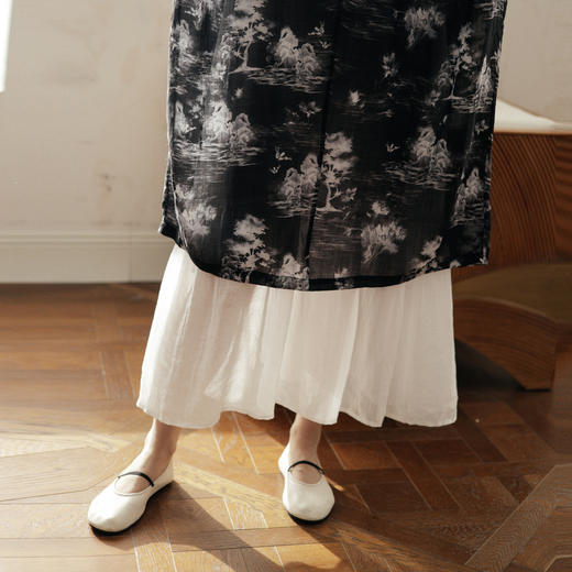 绽放JS083朵/鞋子白色浅口法式撞色平底单鞋 商品图2