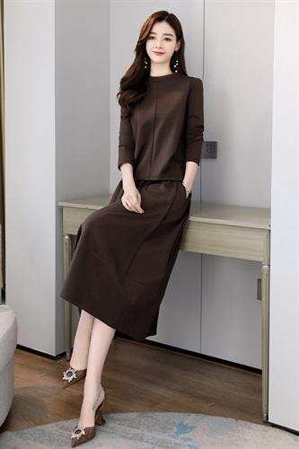 时尚休闲，气质罗马棉套装裙HR-GJC2931 商品图4