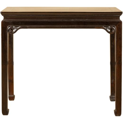 清 红木束腰马蹄腿旋纹罗锅枨半桌 商品图5