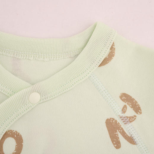 棉果果秋季新品新生儿男童内衣有机棉纱5A抗菌长袖半背衣M311110224496 商品图2