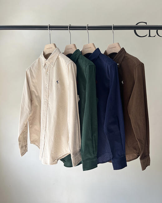 单品包邮现货 THS 7.27-限时 polo RL 马球家 情侣款 老钱风衬衫 灯芯绒小马标衬衫 4色 QG014 商品图5