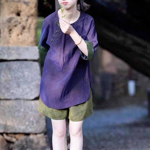 裁缝学苑AQ328新款新中式国风香云纱上衣短裤两件套装纸样女装打板 商品图3