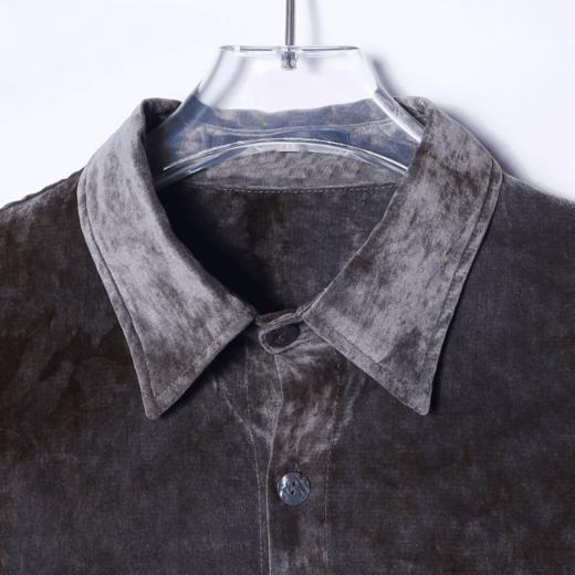 CS119夏季新款绒面复古铁锈印花男士衬衫百搭潮休闲上衣宽松小众 商品图3