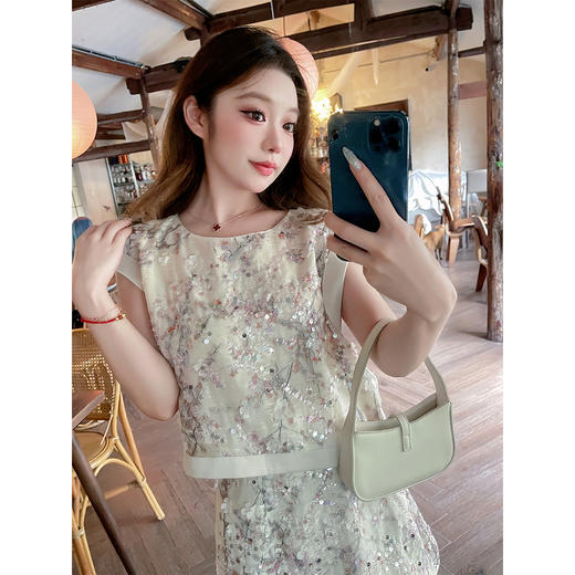 清仓捡漏 LINCHAOZHANG【紫罗兰】LD240209 拼接套装上衣 LD240210 拼接套装半裙 商品图2