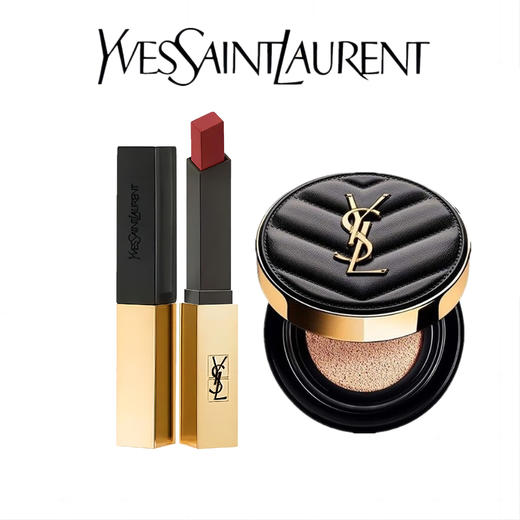 YSL圣罗兰皮气垫+YSL小金管口红21# 商品图0
