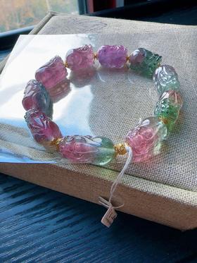 33g 雕刻碧玺手链