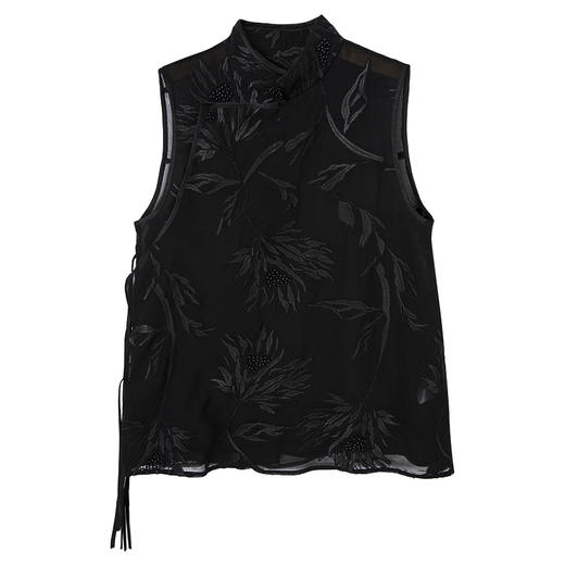 西嘉重工万针刺绣+珠绣 国风轻奢新中式立领系带叠穿马甲马夹女 商品图4