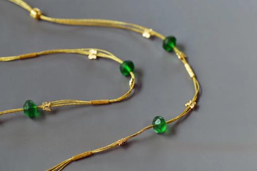 捷克绿琉璃金管长项链 商品图3