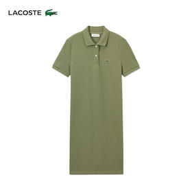 Lacoste法国鳄鱼女装新款纯棉舒适休闲短袖连衣裙直筒裙EF7767-10