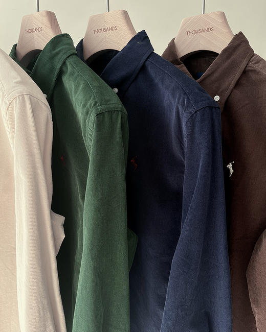 单品包邮现货 THS 7.27-限时 polo RL 马球家 情侣款 老钱风衬衫 灯芯绒小马标衬衫 4色 QG014 商品图6