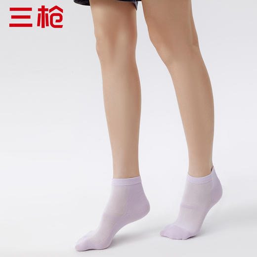 Threegun三枪 透气直角中筒女袜(1双装)-91252Z031 商品图9