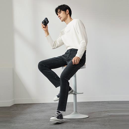 【含海岛绒】柒牌牛仔裤男2024秋冬新款时尚休闲百搭直筒水洗长裤	127H72010 商品图3