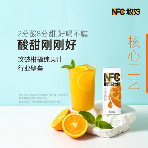 【100%NFC 一瓶≈5个鲜橙】敢拧非浓缩还原橙汁10盒/箱 商品图4