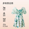 【商场同款】熳洁儿 女士连体泳衣碎花网纱拼接遮肉显瘦夏季游泳性感V领24206311 商品缩略图1