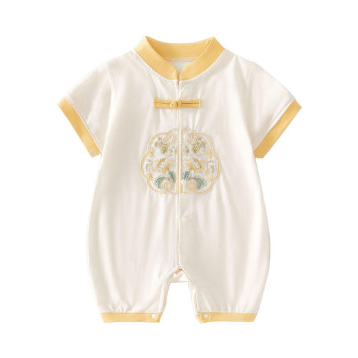 婴儿短袖连体衣夏季薄款衣服中国风公主哈衣夏天女宝宝外出服夏装 商品图4