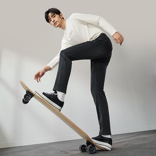 【含海岛绒】柒牌牛仔裤男2024秋冬新款时尚休闲百搭直筒水洗长裤	127H72010 商品图1