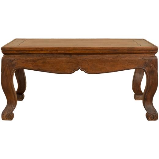 清 黄花梨束腰三弯腿拦水线炕桌 商品图5