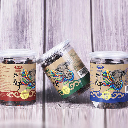 超干牛肉干内蒙古手撕风干肉干特产熟食耗牛干香辣零食250g 商品图1