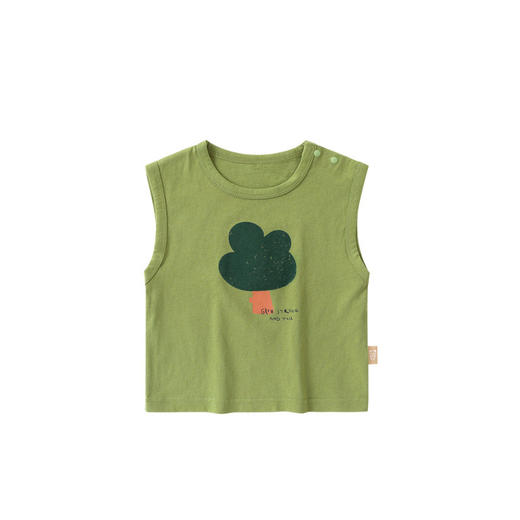 咔咔熊猫婴儿衣服休闲纯棉背心无袖T恤夏装男童儿童女童宝宝上衣 商品图4