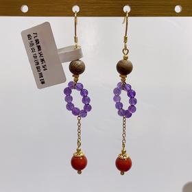 奇楠炎华诗韵耳环天然沉香创意首饰