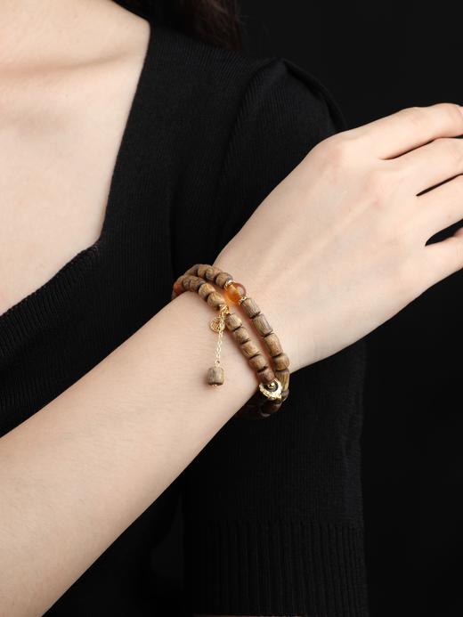奇楠桶珠双圈手链天然沉香创意首饰 商品图2