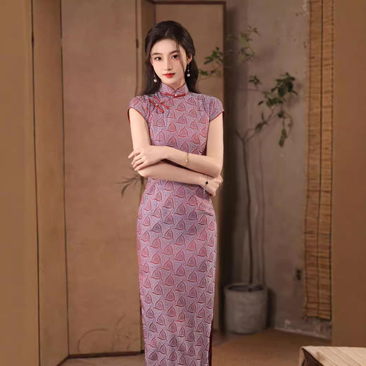 MYF 3100古法紫色复古民国新中式旗袍 商品图3