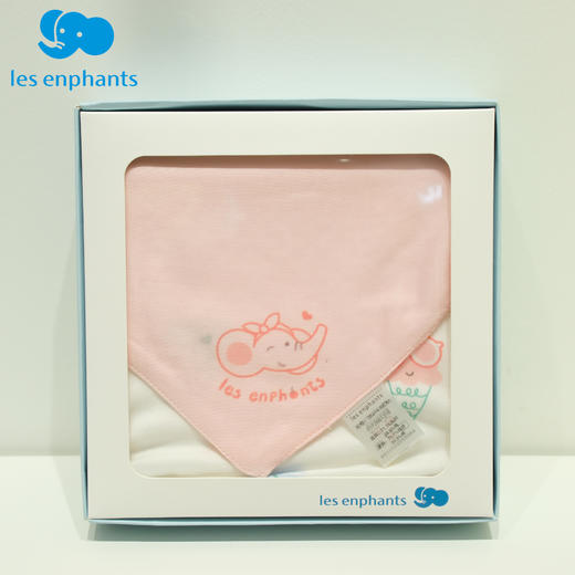 丽婴房-浴巾毛巾（常年）F2竹棉纱布三角巾(2入)小礼盒浅粉 商品图1