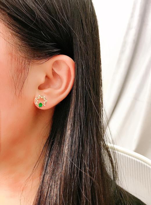 0.34ct 祖母绿耳钉 商品图4