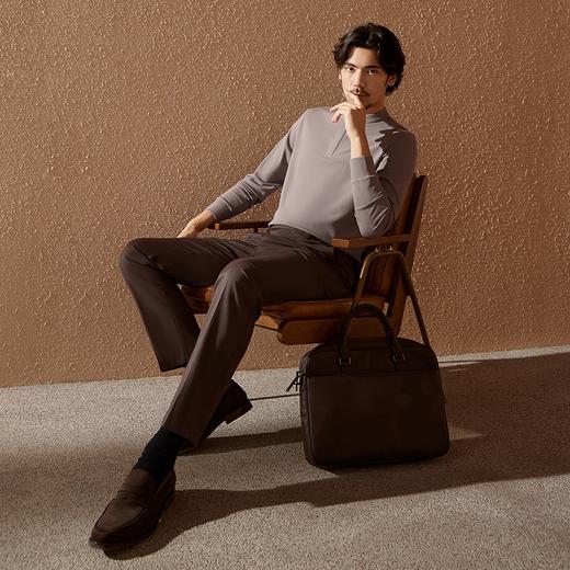 【中华立领】柒牌华夫格长袖T恤男2024秋季新款时尚百搭休闲上衣	127T70600 商品图3