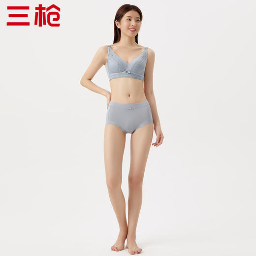 Threegun三枪 【肌理棉】中腰女士三角内裤（1条装）-40966B011 商品图4