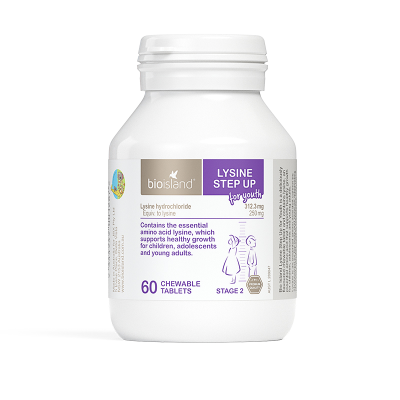 【保税仓】Bio Island 增长黄金素赖氨酸咀嚼片60/粒瓶（2段）