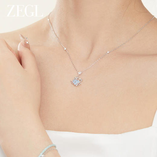 ZEGL设计师海洋系列海星小螃蟹925纯银项链女款2024新款夏天配饰 商品图2