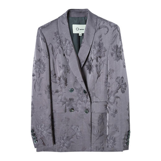 西嘉西嘉/ 飒美气质B入 新中式青果领时髦复古提花西装外套女套装西裤 商品图4