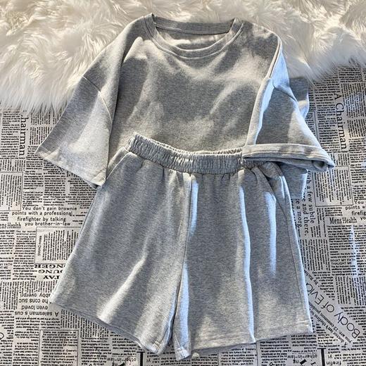 【青春的感觉❗️休闲运动套装】夏季新款，棉质面料 柔软舒适透气，亲肤不扎肉，多巴胺色系 百搭显活力❗️休闲运动套装女百搭宽松时尚外穿短袖短裤两件套开学季Y 商品图10