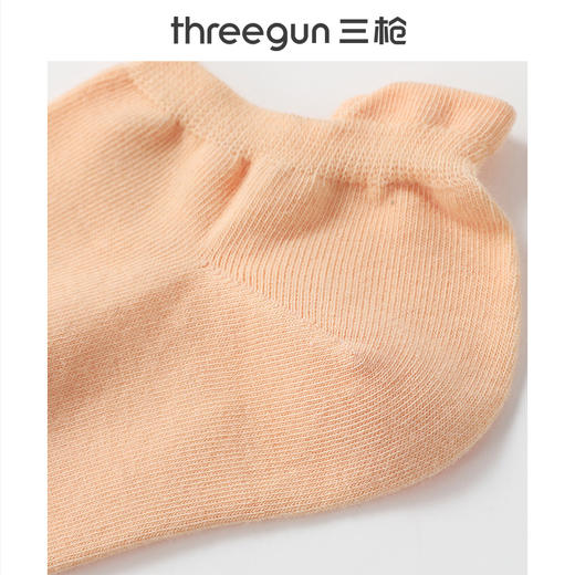 Threegun三枪 平纹加后跟女士船袜(1双装)-91253Z031 商品图1
