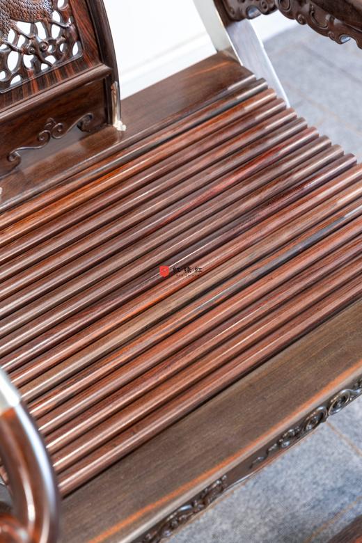 红桥红  家具严选  缅甸花梨（大果紫檀）/大红酸枝【木面 王款 麒麟纹交椅】 商品图7