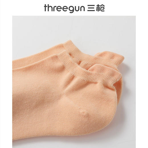 Threegun三枪 平纹加后跟女士船袜(1双装)-91253Z031 商品图2