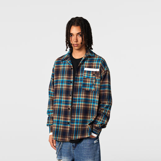 【Achock官方店】格子长袖衬衣男女新款潮牌休闲美式工装衬衫情侣 商品图1