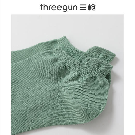 Threegun三枪 平纹加后跟女士船袜(1双装)-91253Z031 商品图7