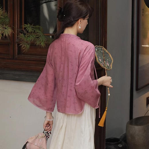 裁缝学苑AQ329新中式国风小衫纸样女装斜门襟七分袖衬衫上衣样板 商品图3